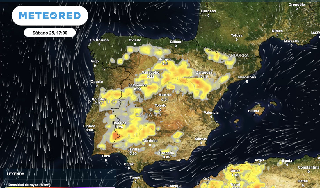 Meteored advierte de tormentas fuertes en la España peninsular por la llegada de una dana