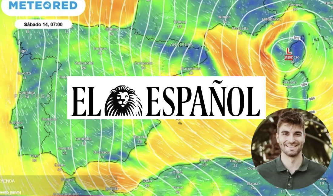 Meteored advierte en El Español de la llegada de vientos huracanados en gran parte de España debido a la borrasca Oriana