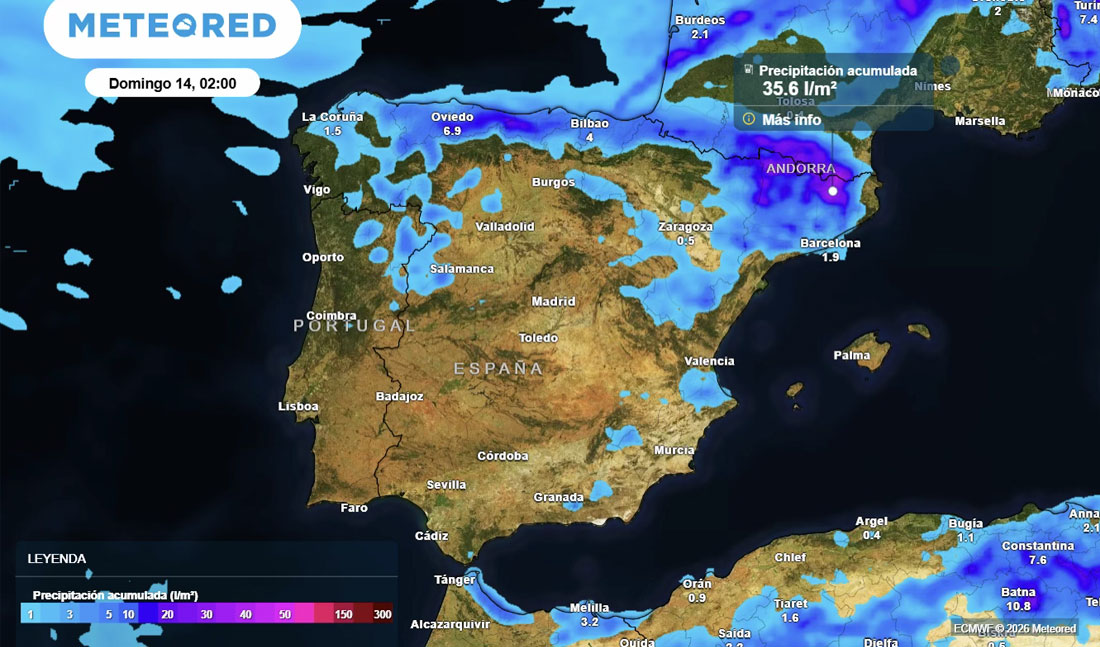 Meteored avisa de tormentas fuertes en varias provincias y una posible dana este fin de semana
