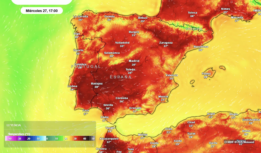 Mayo se despedirá con temperaturas de hasta 40 ºC en España, según Meteored